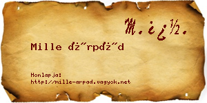 Mille Árpád névjegykártya